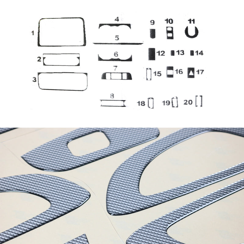 Decorazione interna abitacolo per Skoda Roomster 2006-2015 effetto carbonio 20 pezzi