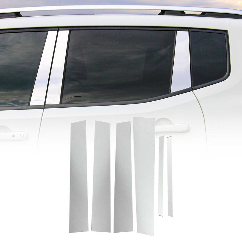 Rivestimento del montante della porta del montante B per Opel Mokka X 2016-2020 in acciaio inox argento, 6 pezzi