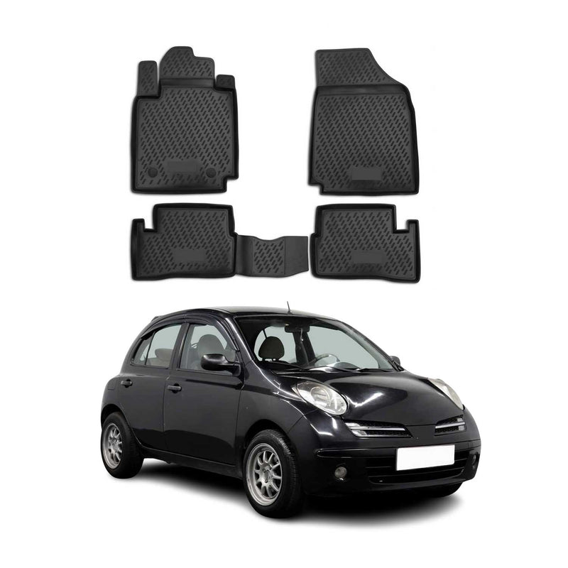 Tappetini Nissan Micra 2005-2010 TPE Nero 4 pezzi