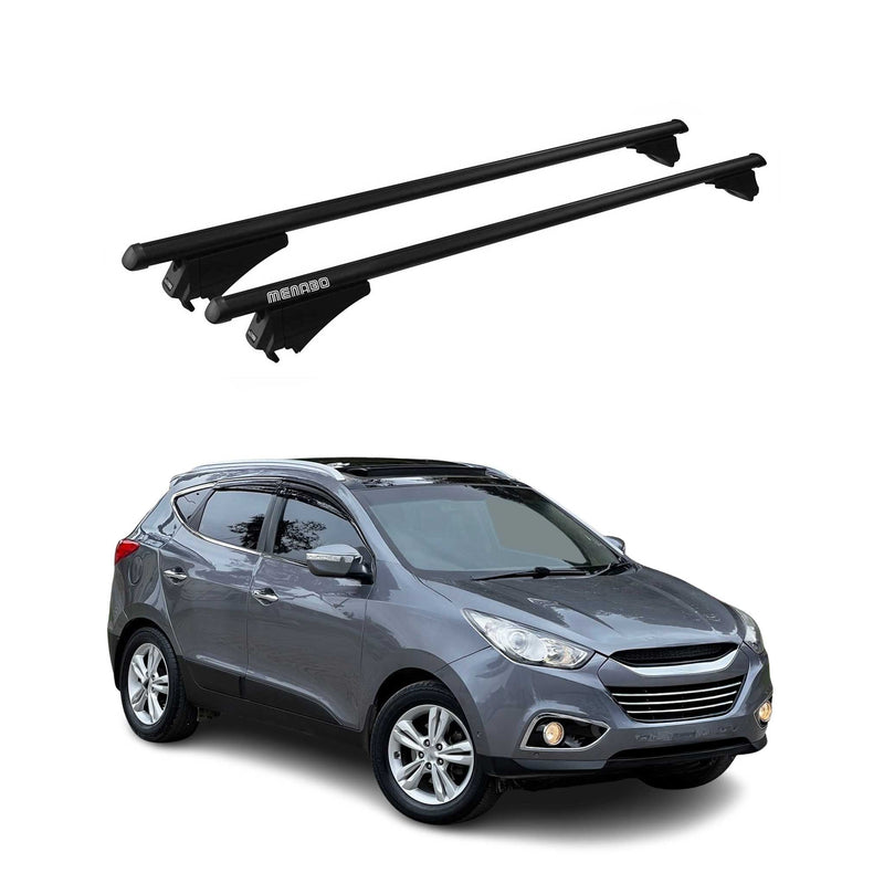 Portapacchi Menabo per Hyundai ix35 2010-2015 ABE alluminio nero 2x