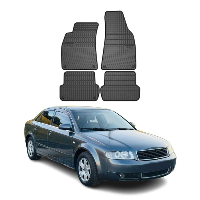 Tappetini in gomma neri per Audi A4 Limo Avant 2000-2008, 4 pezzi.