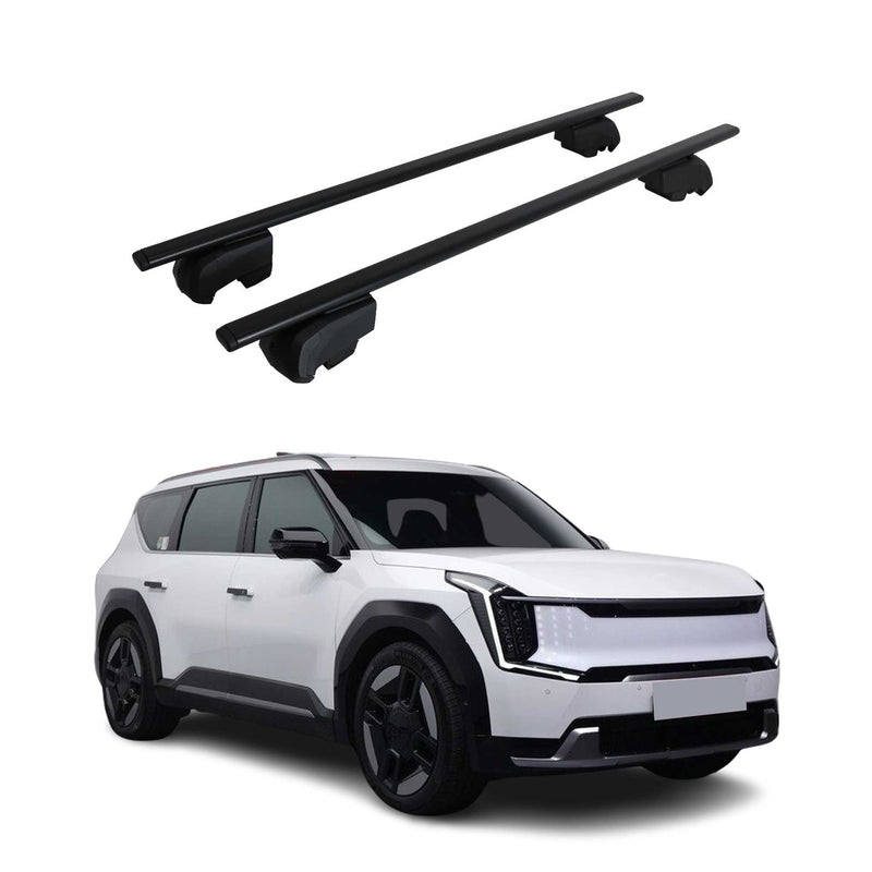 Portapacchi da tetto per Kia EV9 2023-2025 Nero 2 pezzi ABE