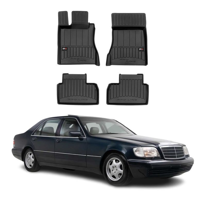 Tappetini in TPE neri per Mercedes Classe S W220 1998-2005, 4 pezzi