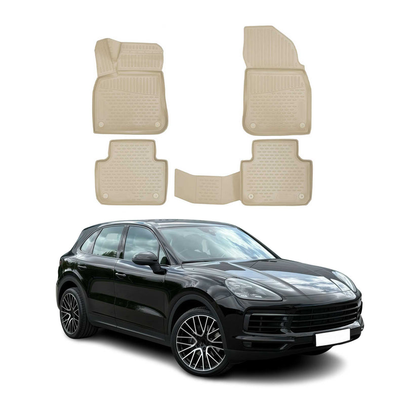 Tappetini Porsche Cayenne 2017-2024 TPE Beige 4 pezzi