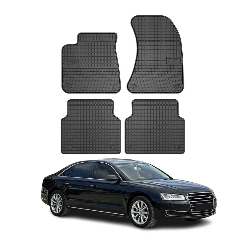 Tappetini in gomma neri per Audi A8 D4 2009-2018, 4 pezzi