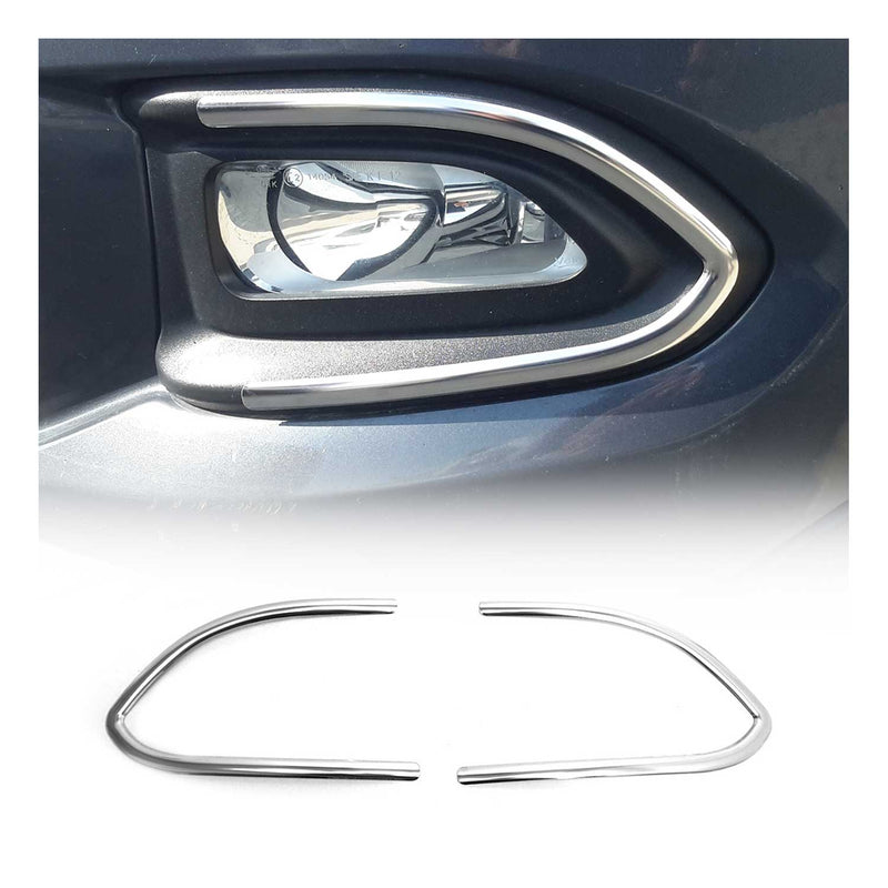Cornice fendinebbia per Fiat 500X 2014-2024 in acciaio inox argento 2 pezzi