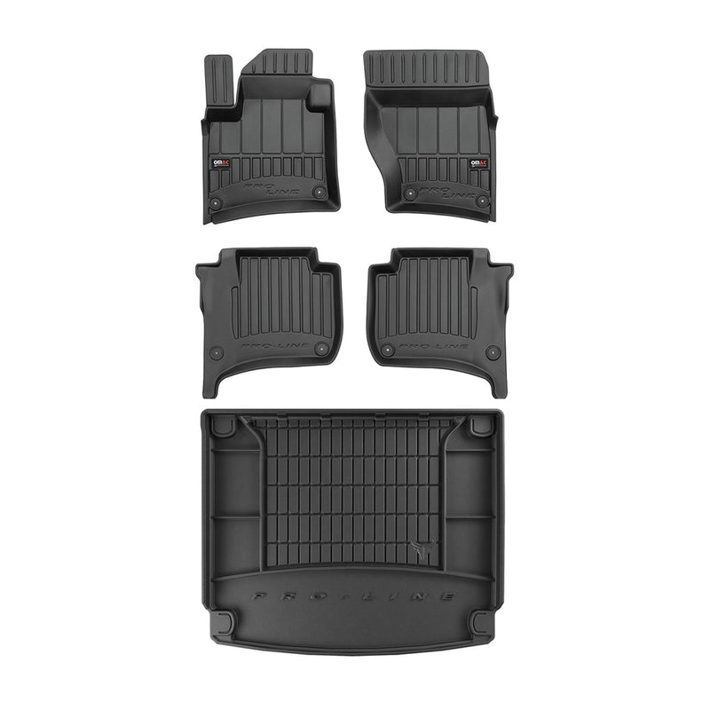 Set di tappetini e vaschetta per bagagliaio OMAC per Porsche Cayenne 2010-2017 in gomma TPE 5 pezzi