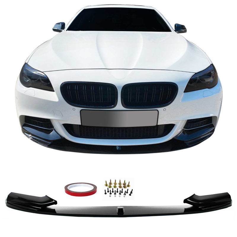Spoiler anteriore JOM per BMW Serie 5 F10 Limo F11 Touring, nero lucido