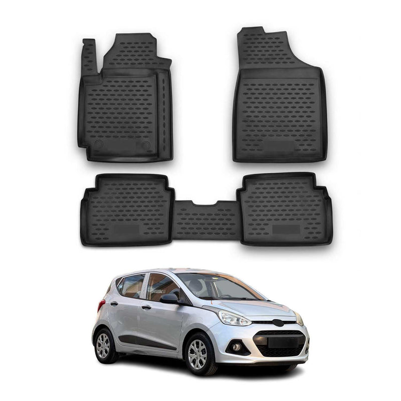 Tappetini Hyundai i10 2007-2013 in TPE nero, 4 pezzi