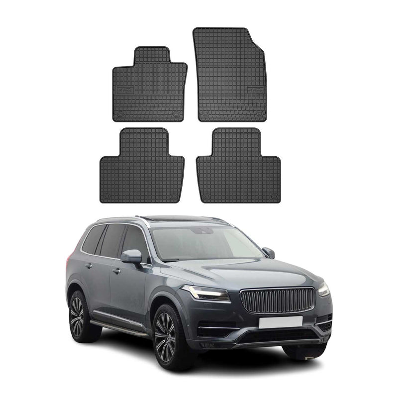 Tappetini in gomma neri per Volvo XC90 2015-2025, 4 pezzi