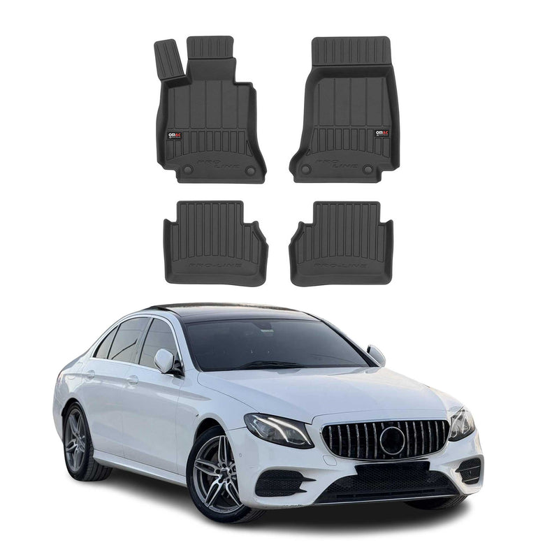 Tappetini Mercedes Classe E W213 S213 2016-2024 in TPE nero, 4 pezzi