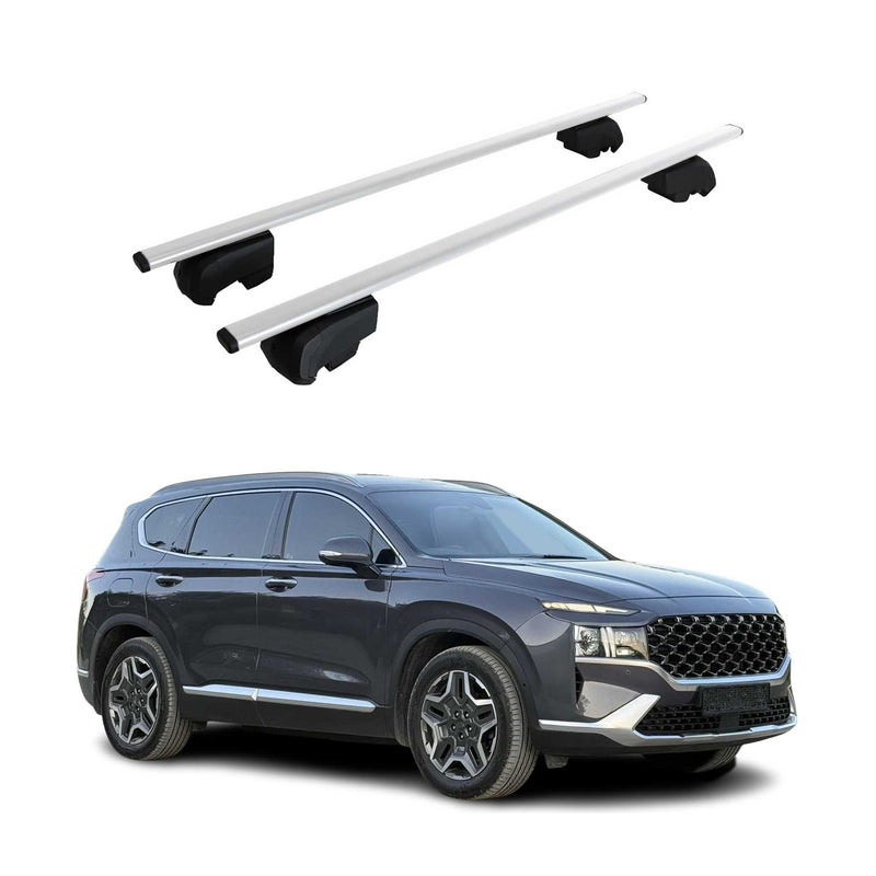 Dachträger Grundträger für Hyundai Santa Fe 2019-2023 Metall Silber ABE 2x
