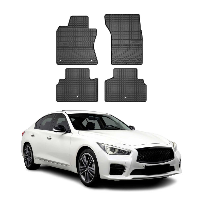 Tappetini in gomma neri per Infiniti Q50 2013-2025, 4 pezzi