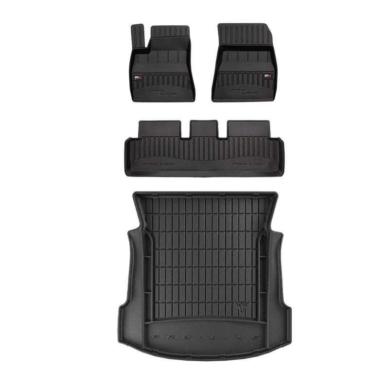 Set di tappetini e vaschetta per bagagliaio OMAC per Tesla Model 3 2017-2025 in gomma 4 pezzi
