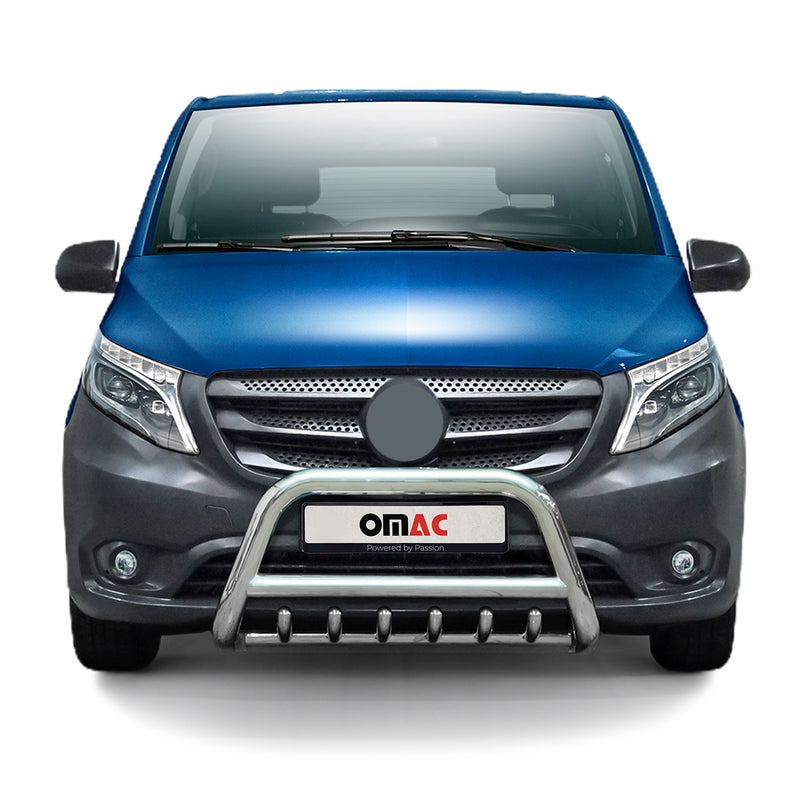 Frontbügel Frontschutzbügel für Mercedes Vito W447 2014-2025 Stahl ABE Silber