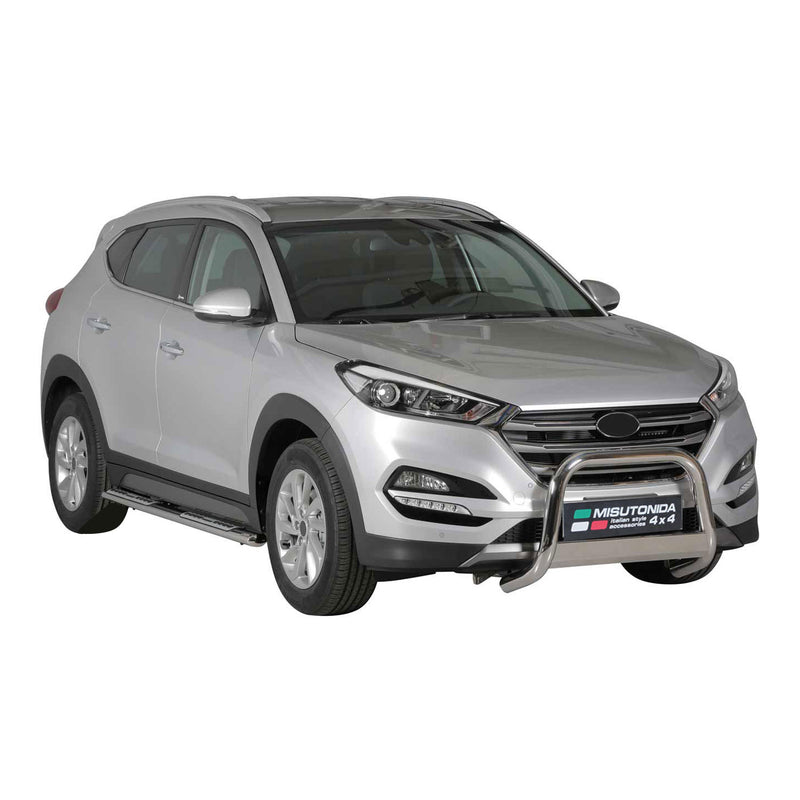 Minigonne laterali in acciaio inossidabile per Hyundai Tucson 2015-2018 Argento