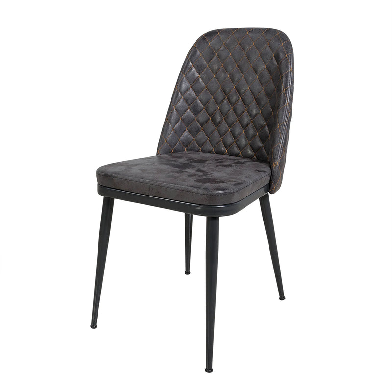 Sedie da pranzo, sedie da cucina, grigio scuro, 4 pezzi, in pelle artificiale