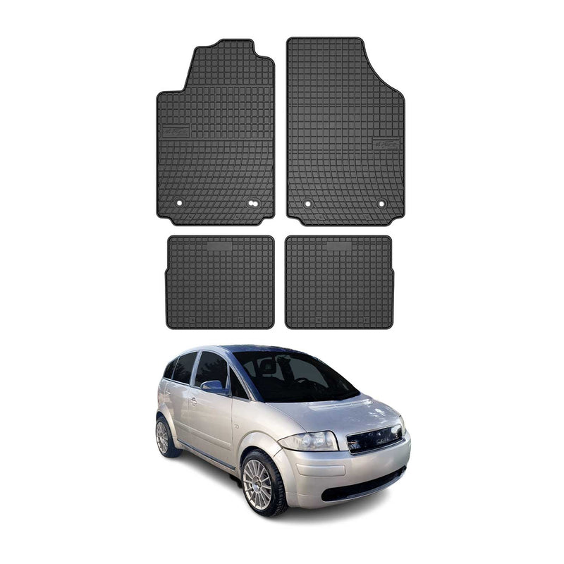 Tappetini in gomma neri per Audi A2 8Z0 2000-2005, 4 pezzi