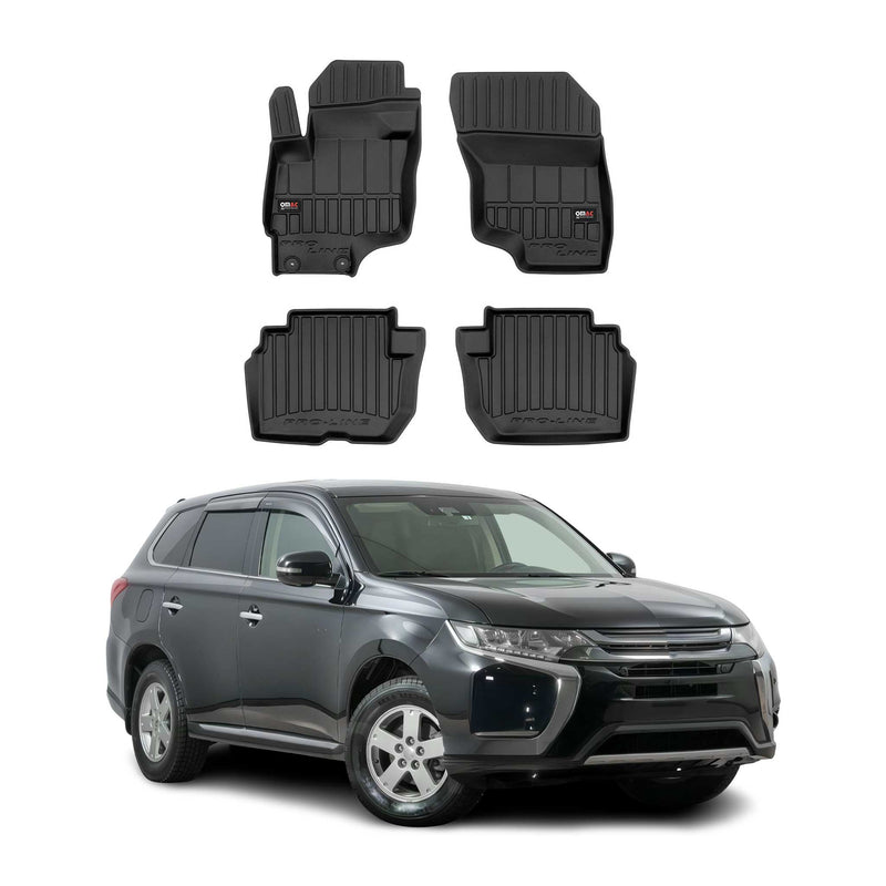Tappetini Mitsubishi Outlander PHEV 2014-2025 in TPE nero, 4 pezzi