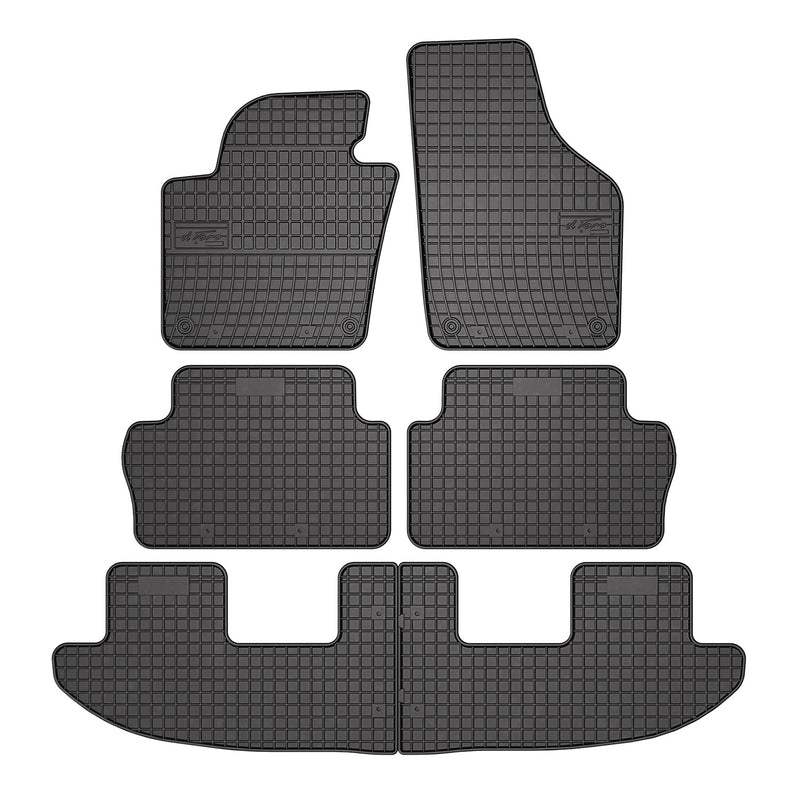 Tappetini in gomma OMAC per VW Sharan 2010-2025, tappetini auto in gomma neri, 6 pezzi