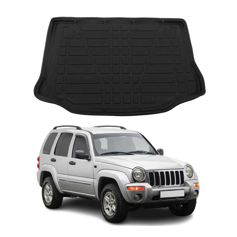 Vassoio per bagagliaio in gomma TPE nera per Jeep Cherokee 2002-2007