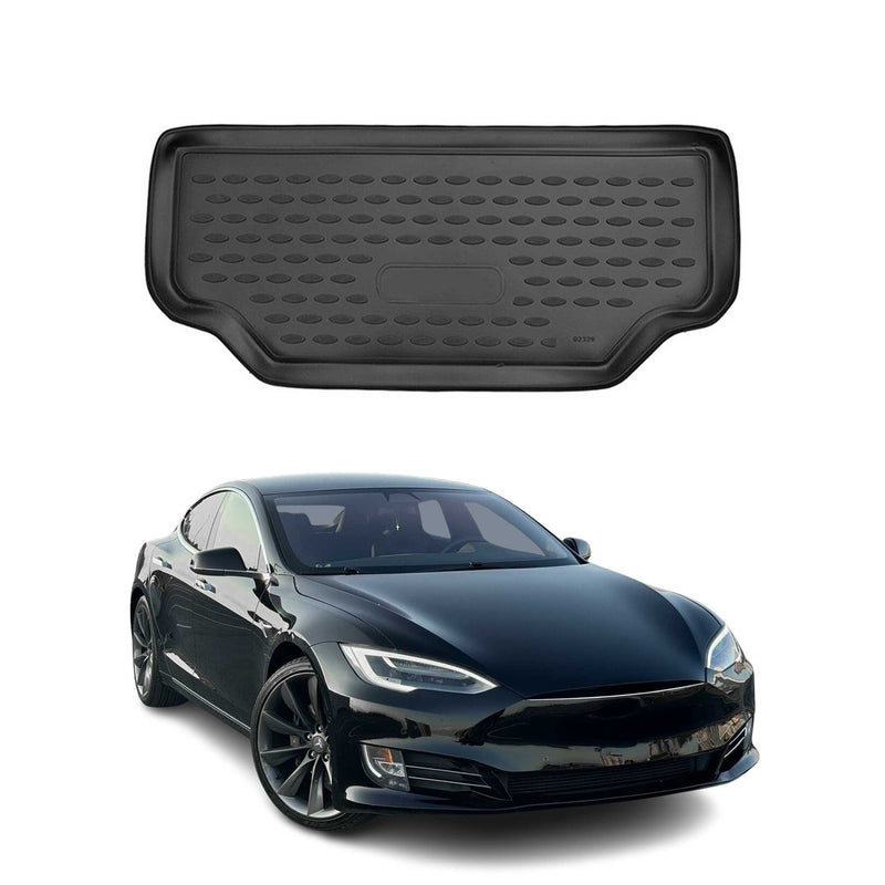 Tappetino per bagagliaio in gomma nera per Tesla Model S AWD 2016-2020