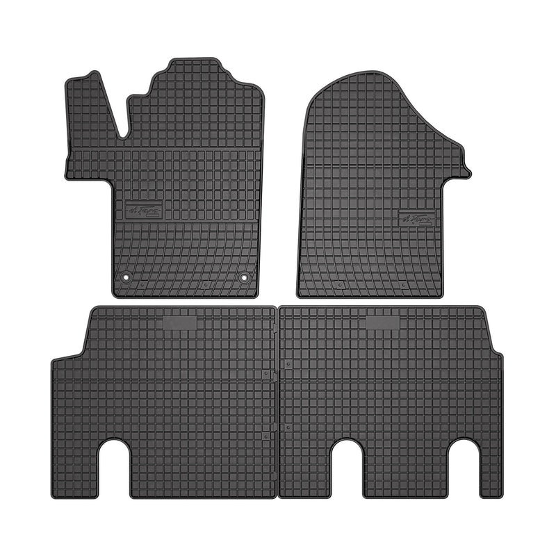 Tappetini in gomma neri per Mercedes Vito W447 2014-2025, 4 pezzi.