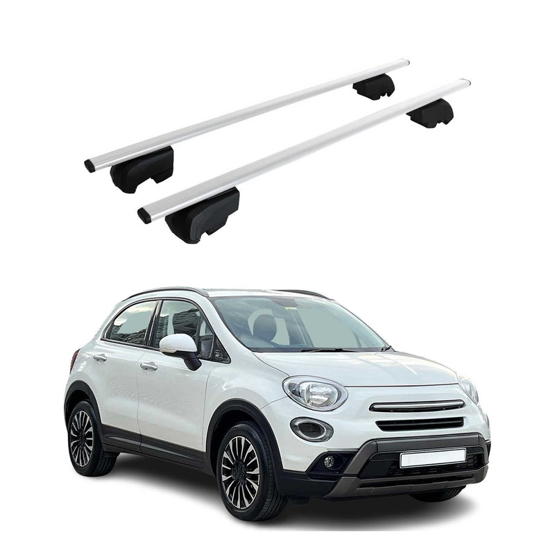 Portapacchi da tetto per Fiat 500X 2015-2025 barra trasversale ABE alluminio argento ex