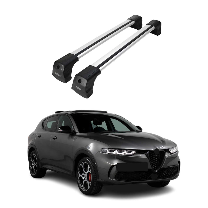 Portapacchi da tetto per Alfa Romeo Tonale 2022-2025 portapacchi base alluminio argento