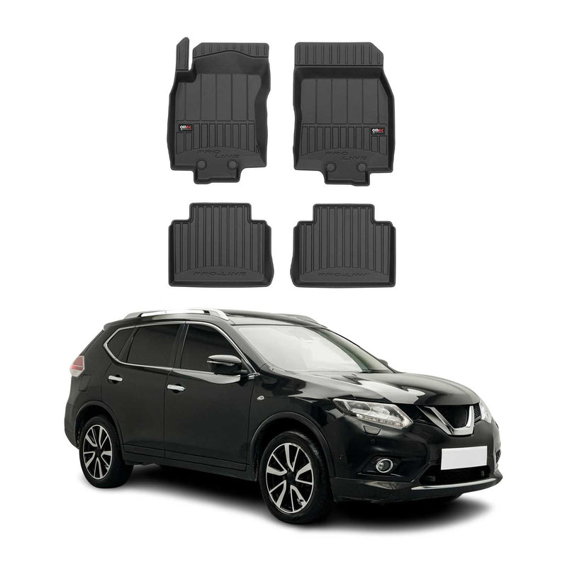 Tappetini Nissan X-Trail 2013-2021 in TPE nero, 4 pezzi