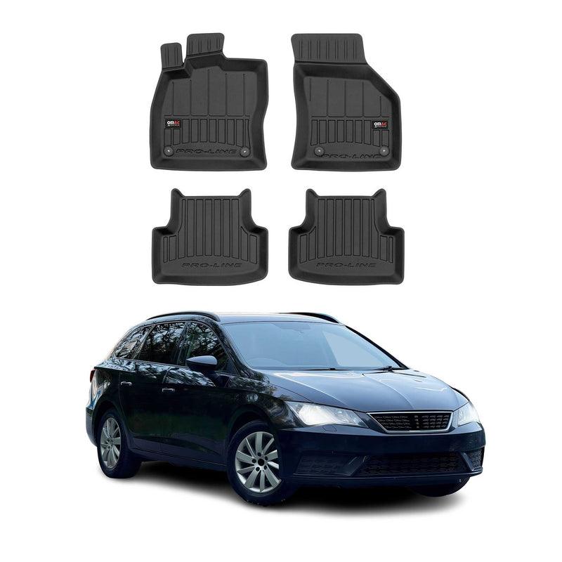 2012-2020 Seat Leon / Leon Schrägheck Fußmatten TPE Schwarz 4 tlg