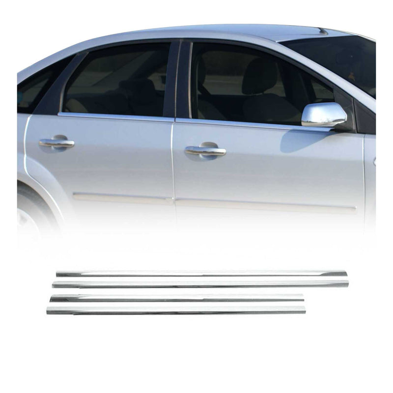 Listelli decorativi per finestrini Ford Focus 2004-2013 in acciaio inox cromato, 4 pezzi
