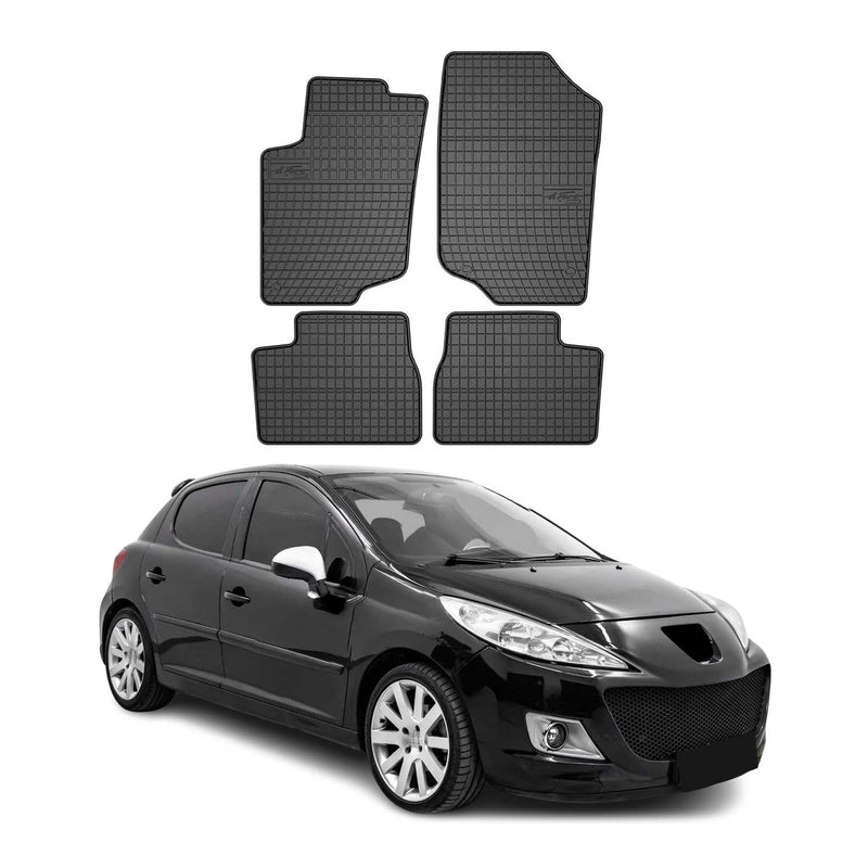 2006-2012 Peugeot 207 Fußmatten Gummi Schwarz 4 tlg