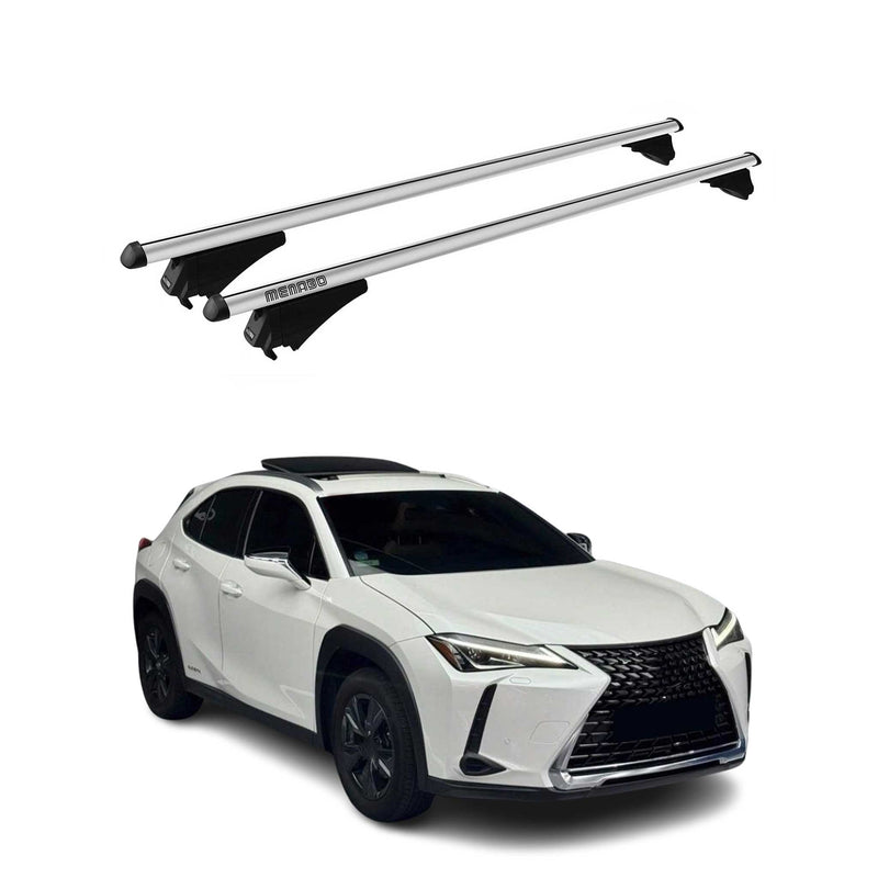 Portapacchi Menabo per Lexus UX 2018-2025 in alluminio argento, 2 pezzi
