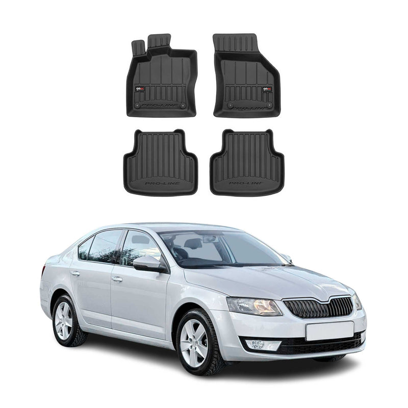 Tappetini Skoda Octavia 2013-2019 in TPE nero, 4 pezzi