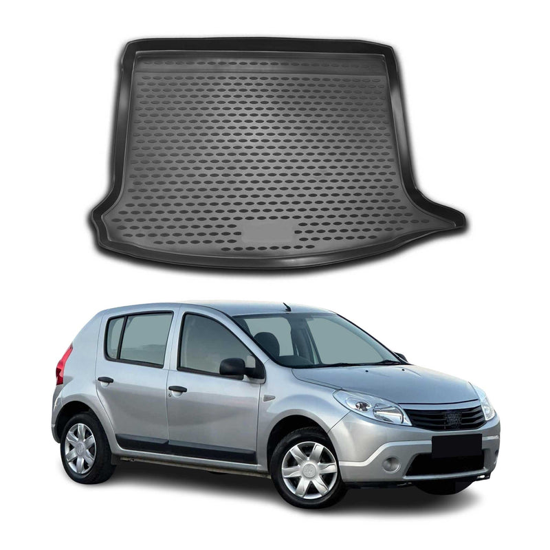 Tappetino per bagagliaio per Dacia Sandero 2008-2012 in gomma TPE Nero