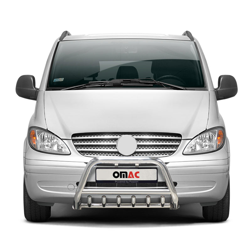 Protezione anteriore per Mercedes Vito W639 2003-2010 ABE acciaio argento