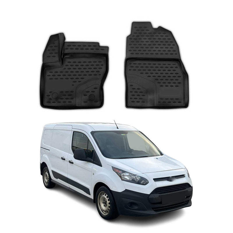 Tappetini in TPE neri per Ford Grand Tourneo Courier 2014-2024, 2 pezzi