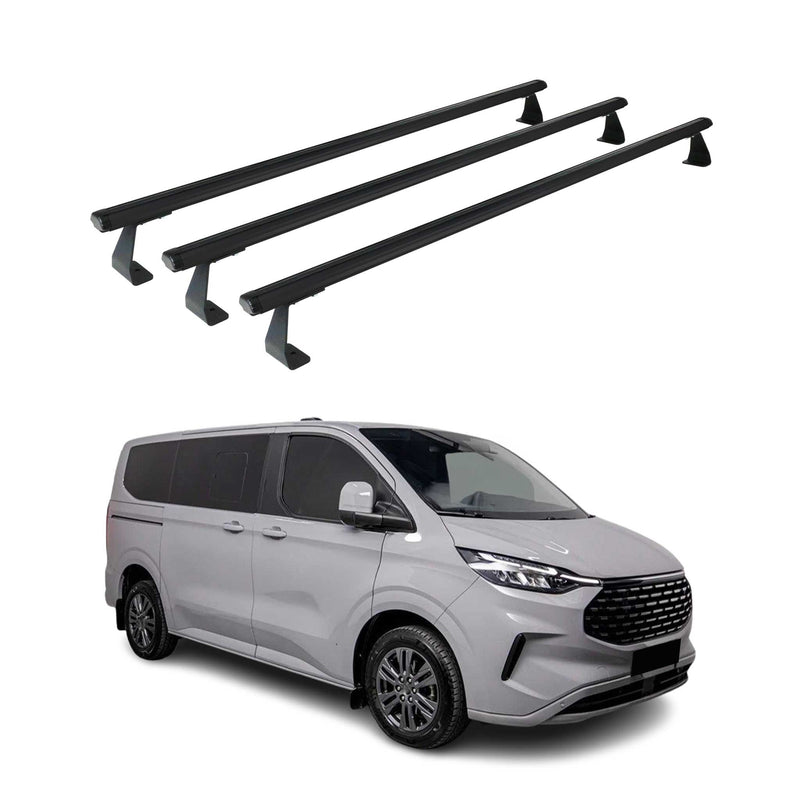 Dachträger Gepackträger für Ford Transit Tourneo Custom 2023-2025 Alu Schwarz 3x