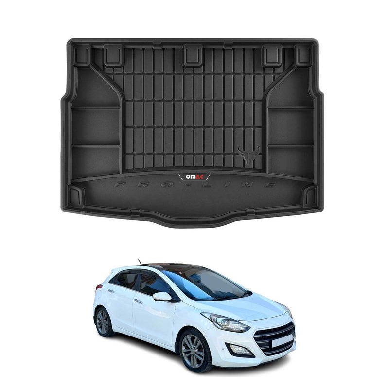 Vassoio portabagagli in gomma OMAC per Hyundai i30 2011-2017, vassoio portabagagli in TPE, nero