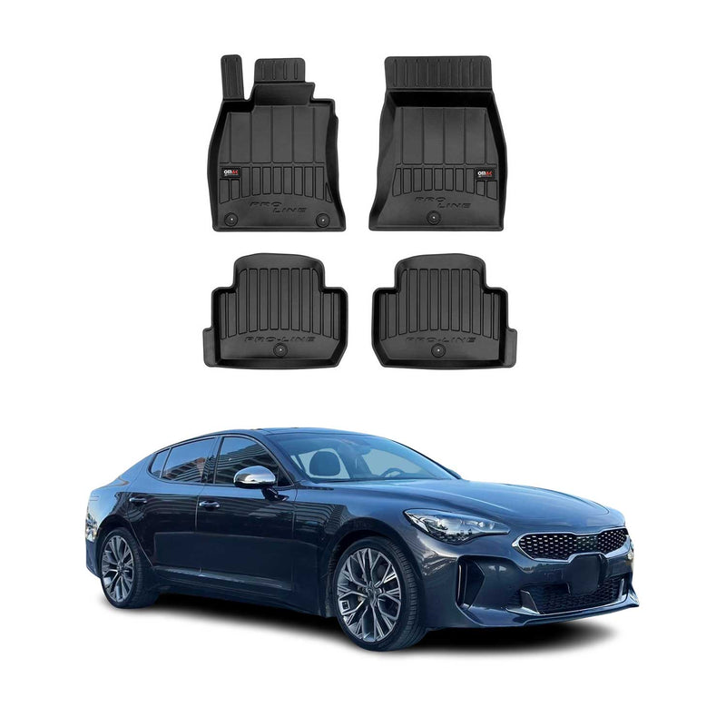 Tappetini Kia Stinger 2017-2024 in TPE nero, 4 pezzi