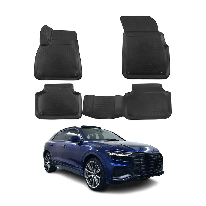 2018-2025 Audi Q8 Fußmatten TPE Schwarz 4 tlg