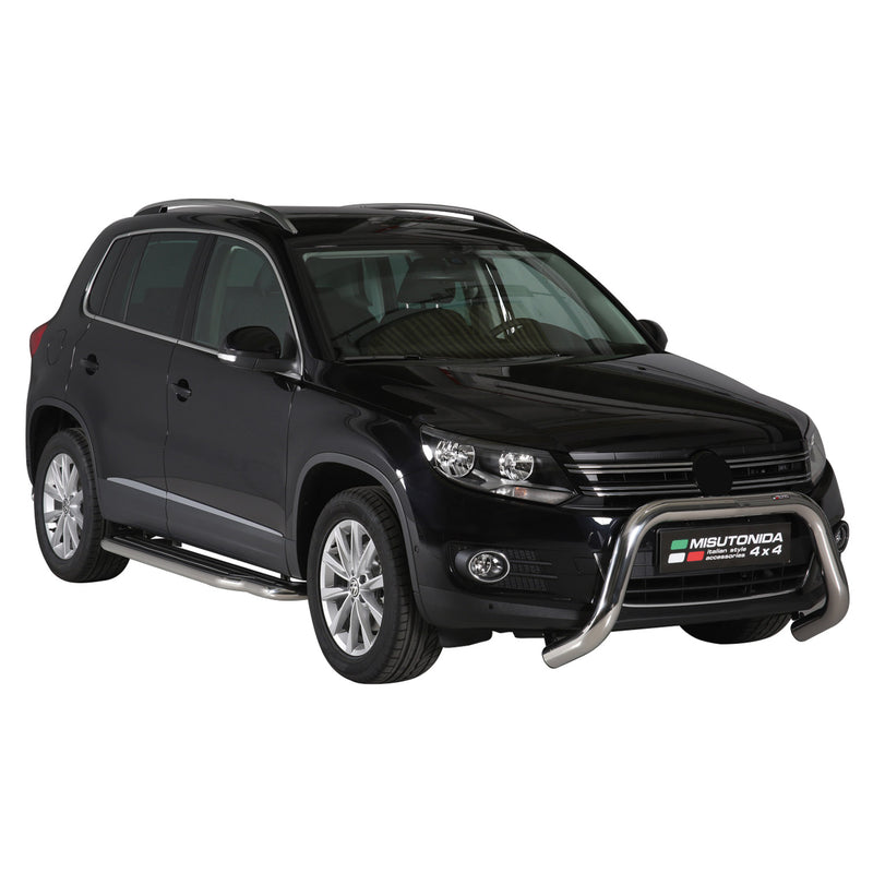 Protezione anteriore per VW Tiguan 2011-2015 ø76mm acciaio argento