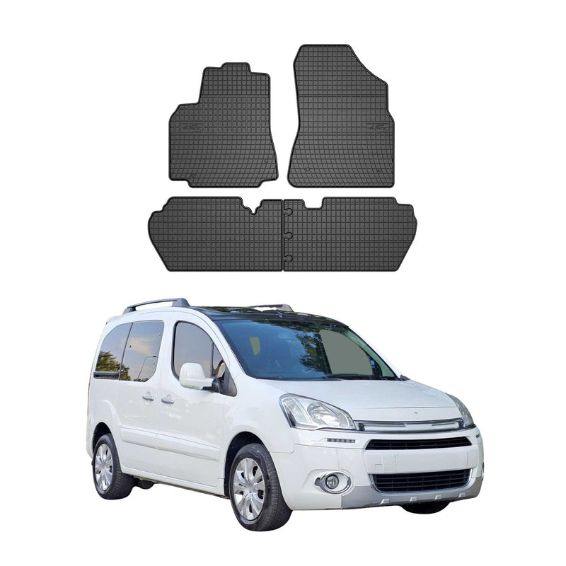Tappetini in gomma neri per Citroen Berlingo 2008-2018, 4 pezzi