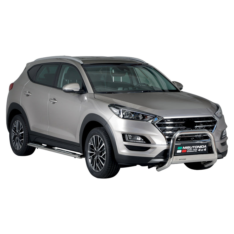 Barra di protezione anteriore per Hyundai Tucson 2018-2021 ø63mm acciaio argento