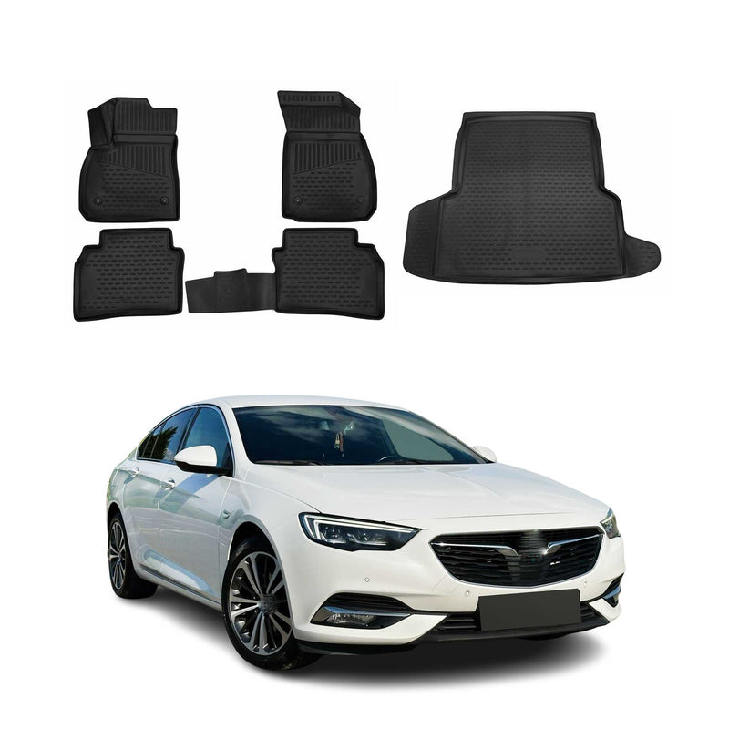 Tappetini in gomma + vasca per bagagliaio per Opel Insignia B berlina 2017-2023