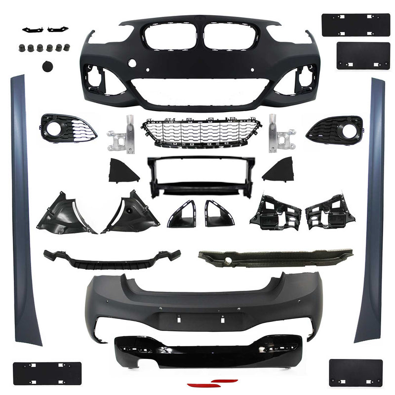 JOM Stoßstangen Kit & Seitenschweller für BMW F20 LCI 5-türer 2015-2019 Schwarz