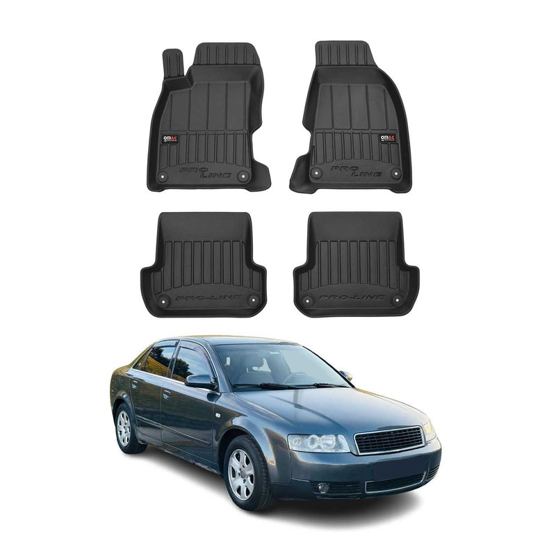 Tappetini Audi A4 B6 Limo 2001-2004 in TPE nero, 4 pezzi