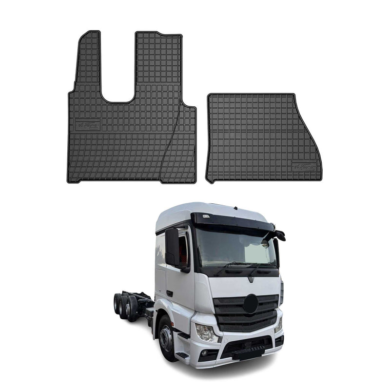 Tappetini in gomma neri per Mercedes Actros MP4 2012-2020, 2 pezzi