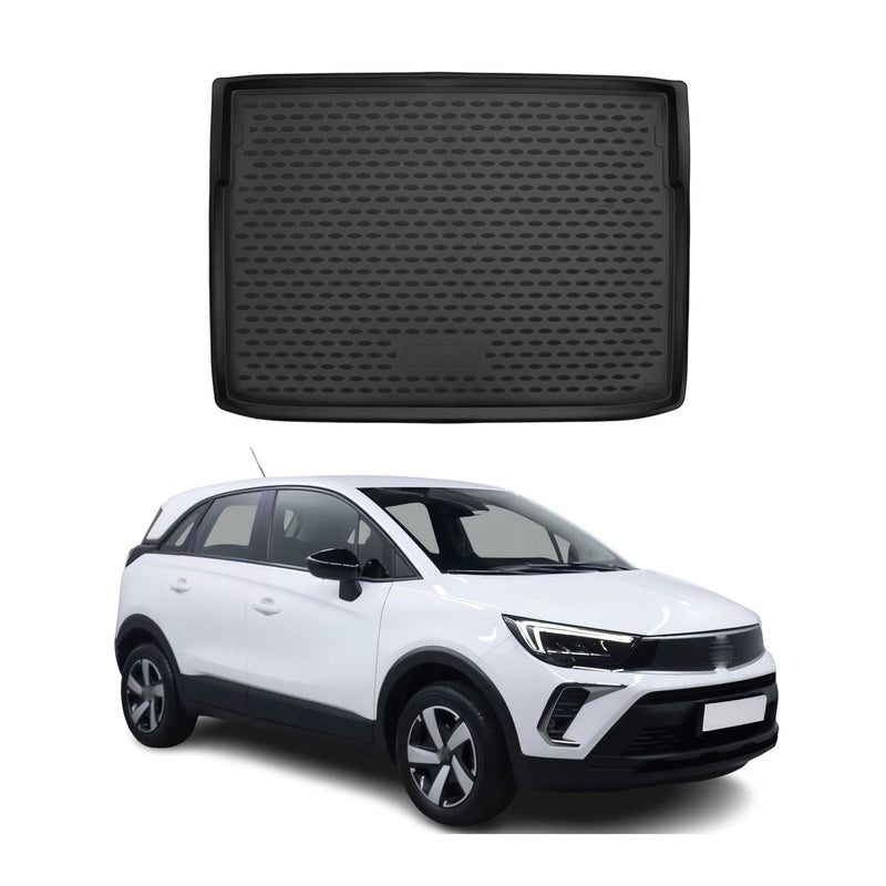 Tappetino per bagagliaio per Opel Crossland X 2017-2021 in gomma TPE nero